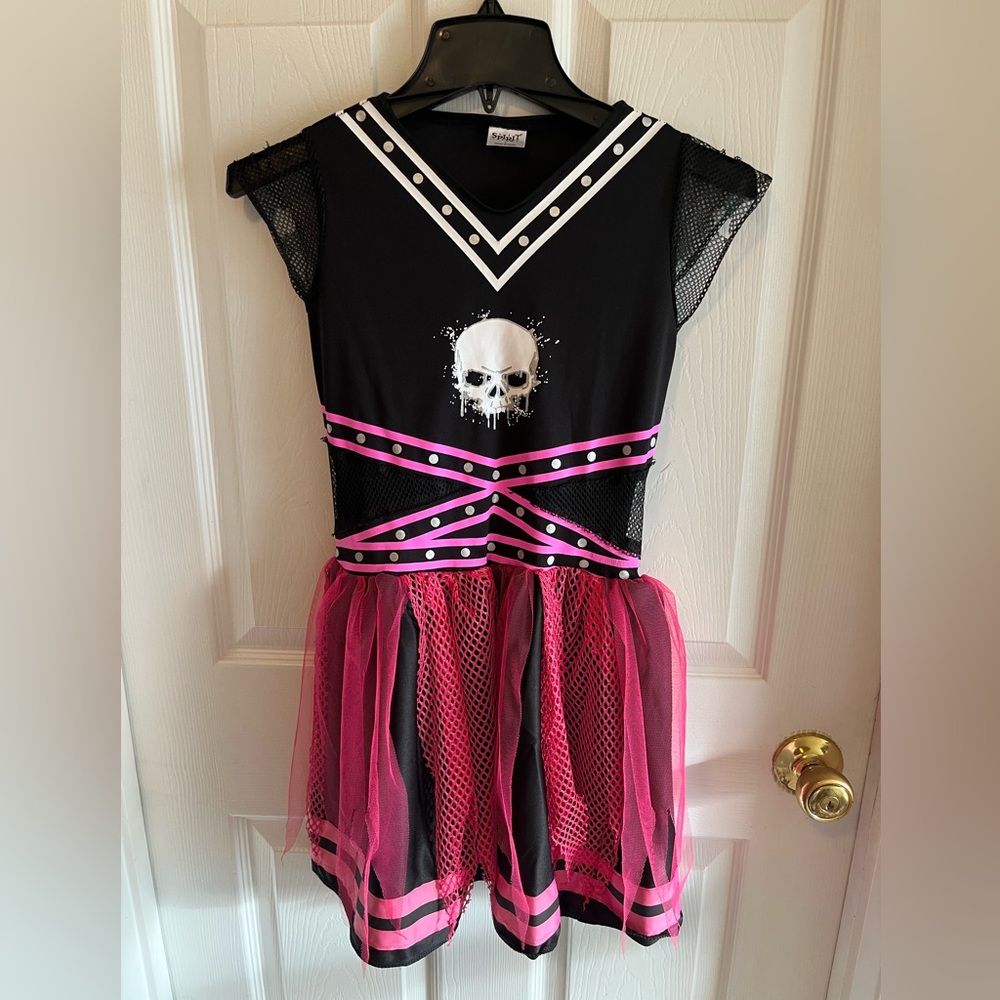 GUC Spirit Black and Pink Skull Zombie Cheerleader Girls Costume size L